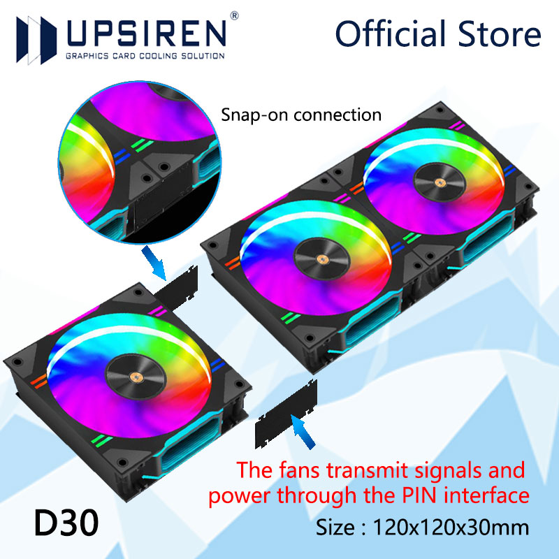Pc Water Cooling - UPSIREN D30 120X120X30mm مروحة تبريد علبة