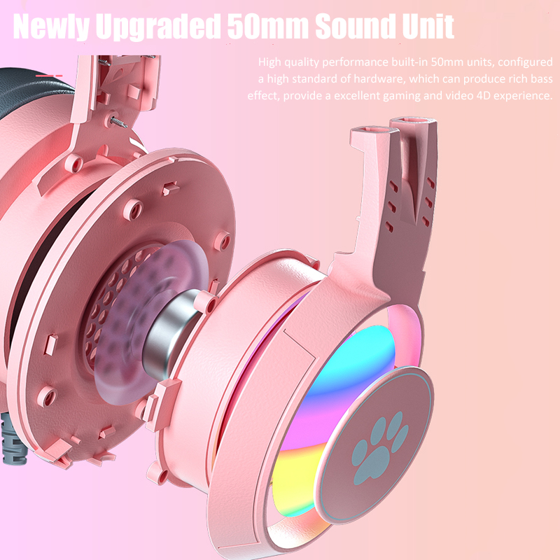 سماعات أذن القط اللطيفة مع ميك - مراجعة Pc Gaming Pink وسعره