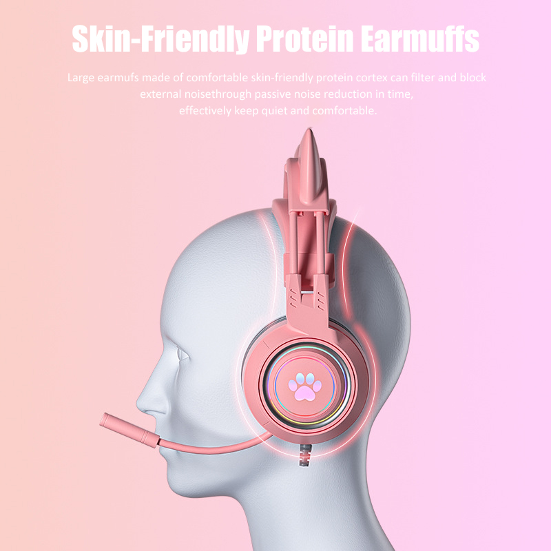 سماعات أذن القط اللطيفة مع ميك - مراجعة Pc Gaming Pink وسعره